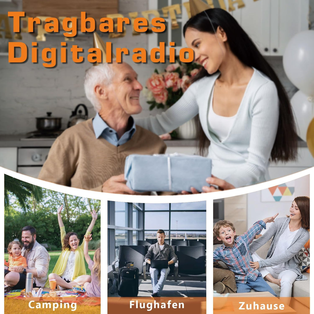 XHDATA D808 Tragbares Digitales Radio, Weltempfänger Radio, Kurzwellenempfänger, UKW-Stereo/KW/MW/LW