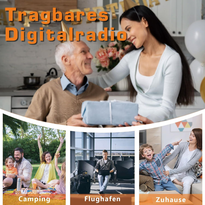 XHDATA D808 Tragbares Digitales Radio, Weltempfänger Radio, Kurzwellenempfänger, UKW-Stereo/KW/MW/LW
