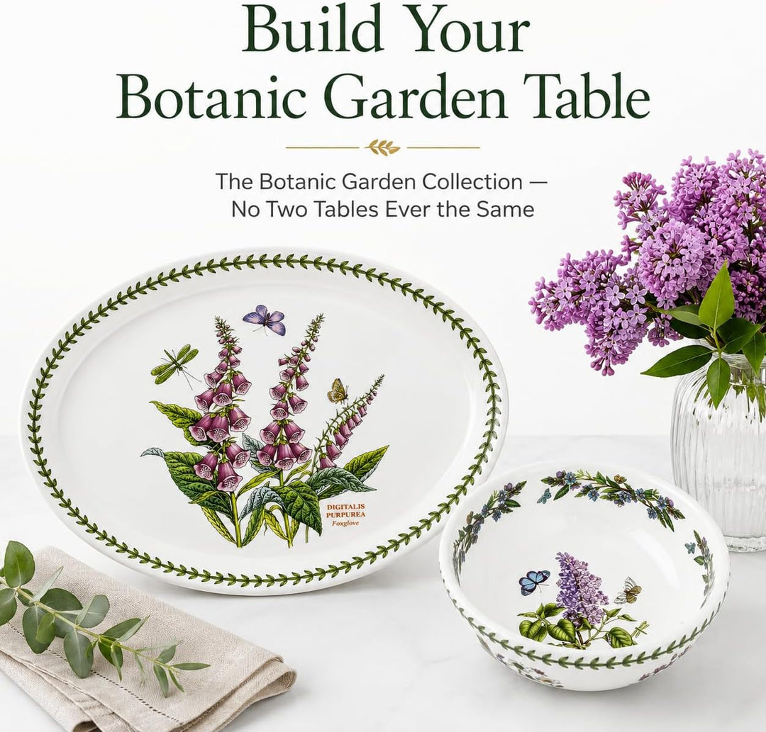 Portmeirion Home &amp; Gifts - Botanic Garden Collection - Ovale Platte - 13 Zoll - Fingerhut (Mehrfarbi