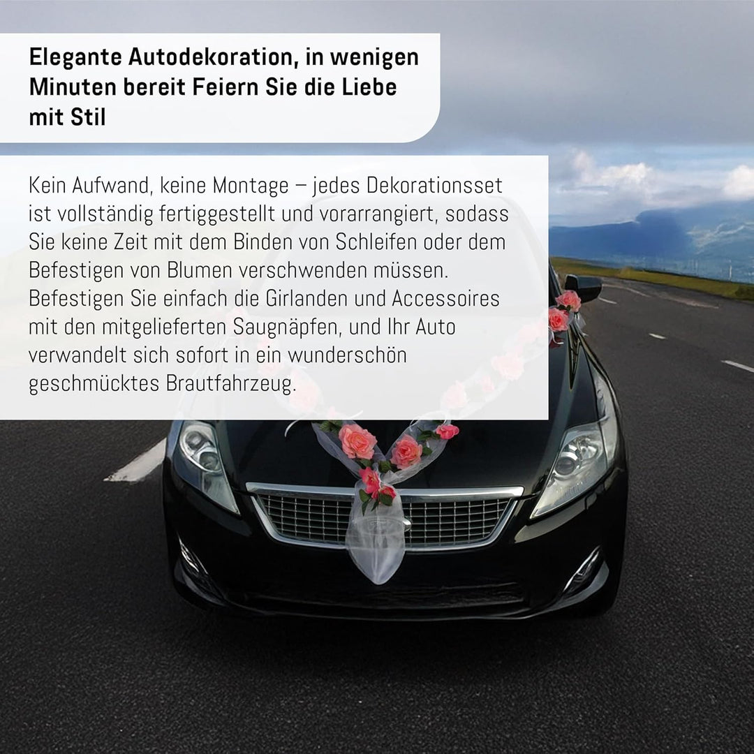 Rosen Girlande Braut Paar Rose Deko Dekoration Autoschmuck Hochzeit Car Auto Wedding ®Auto-schmuck D