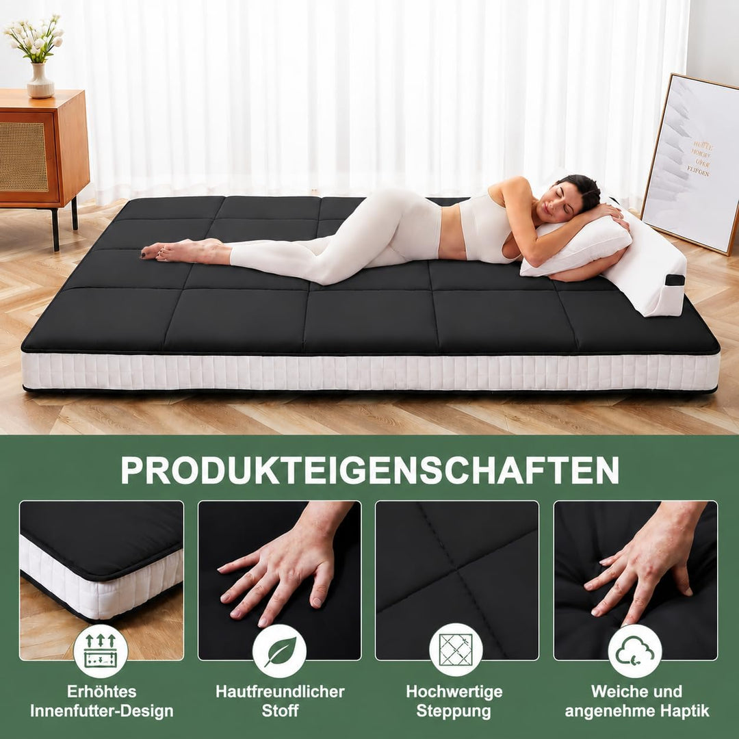 Futon Matratze 137x203cm Klappmatratze - 10cm dick Japanische Klappmatratze, Futon Gästebett, Bodenm
