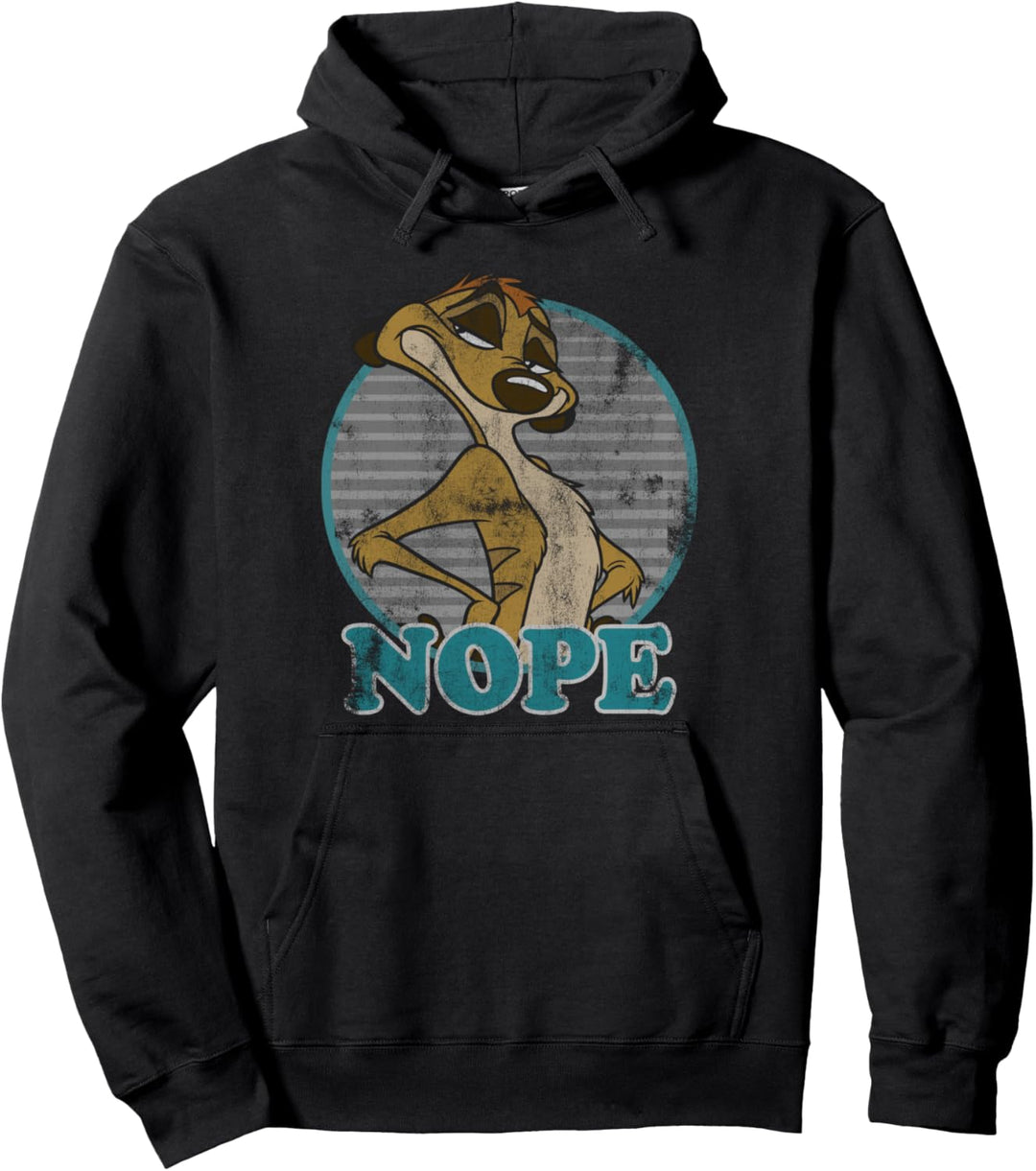 Disney Lion King Timon Nope Striped Circle Vintage C1 Pullover Hoodie