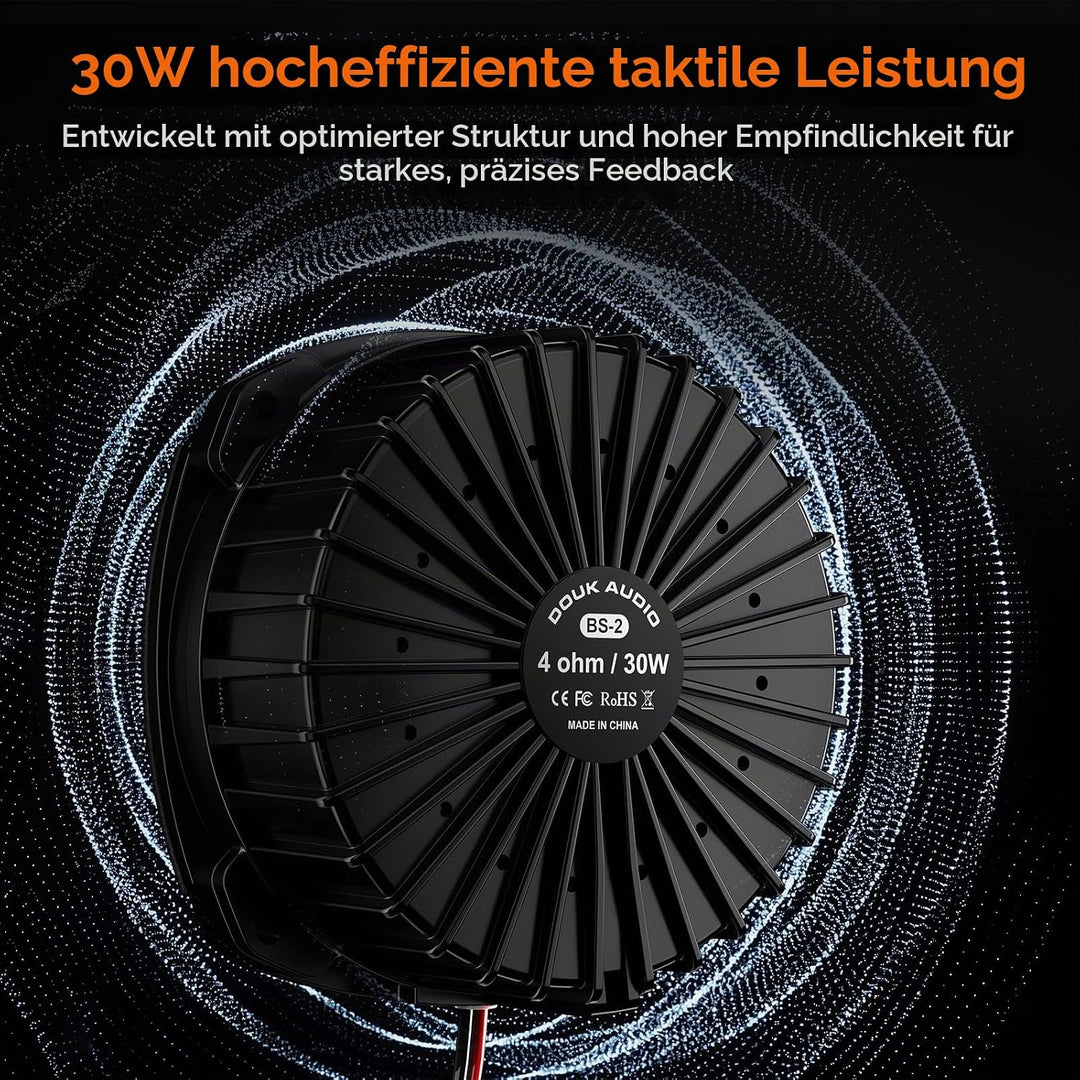 Douk Audio BS-2 Bass Shaker: 30 W Taktiler Wandler – Subwoofer-Tieftöner für Heimkino, Car-Audio und