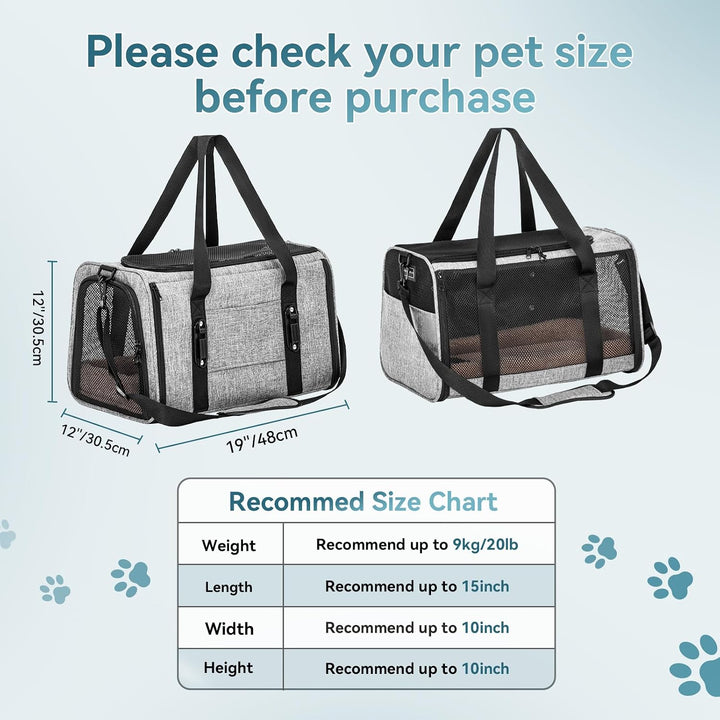 Petsfit Transportbox Katze Hundebox Auto Katzentransportbox Transportbox Hund - Faltbare Tragetasche