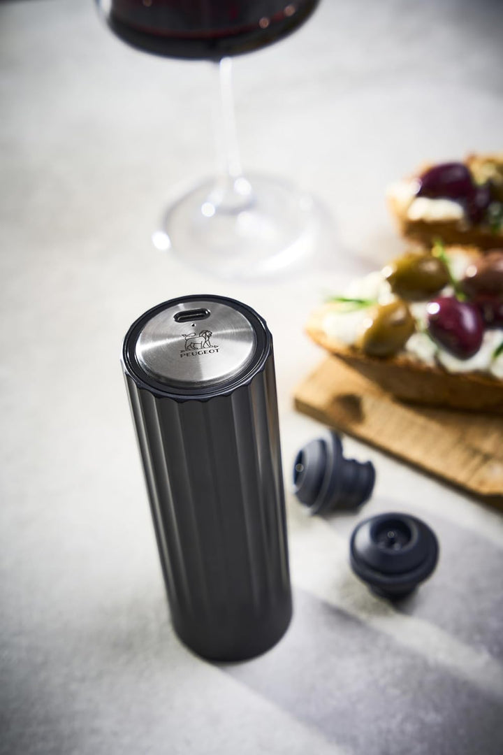 PEUGEOT - Elektrische Vakuumpumpe Preserve ABS-Finish - Automatische Weinpumpe + 2 Weinverschlüsse -