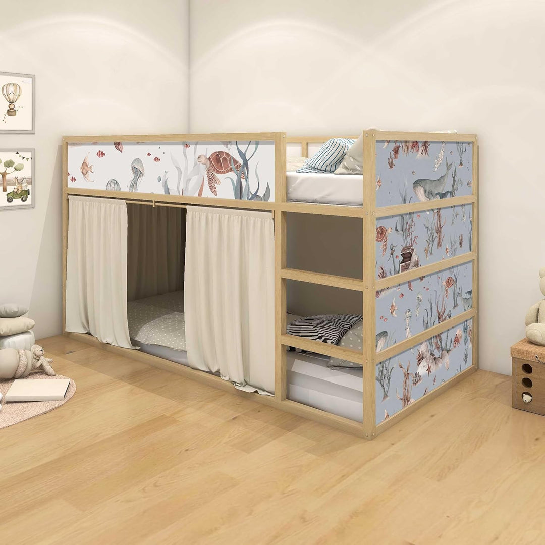 WANDKIND Aufkleber für IKEA KURA Kinderbett Hochbett Klebefolie Möbelfolie Sticker Kinderzimmer Unte