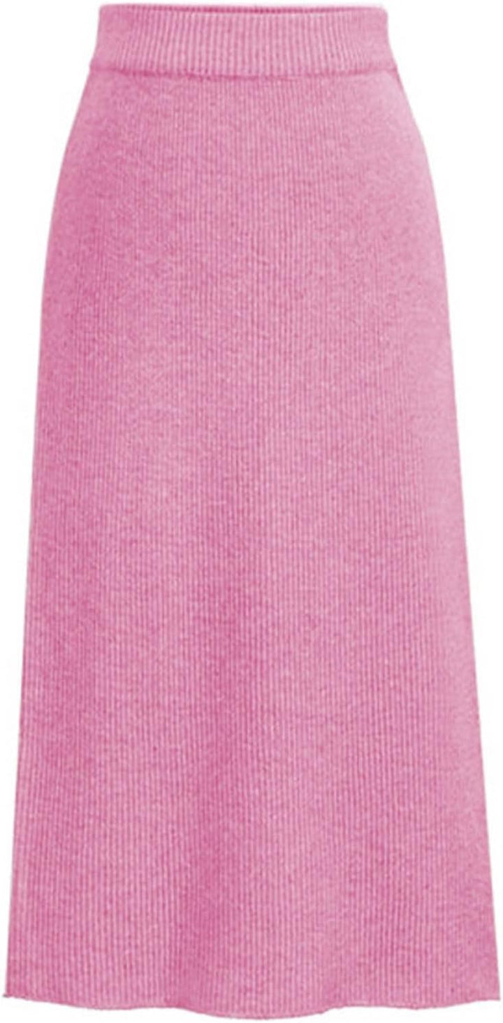 Generisch 2025 mittellanger Wollrock Dicker Rock Real 12 Hot Rosa L, Hot Rosa L