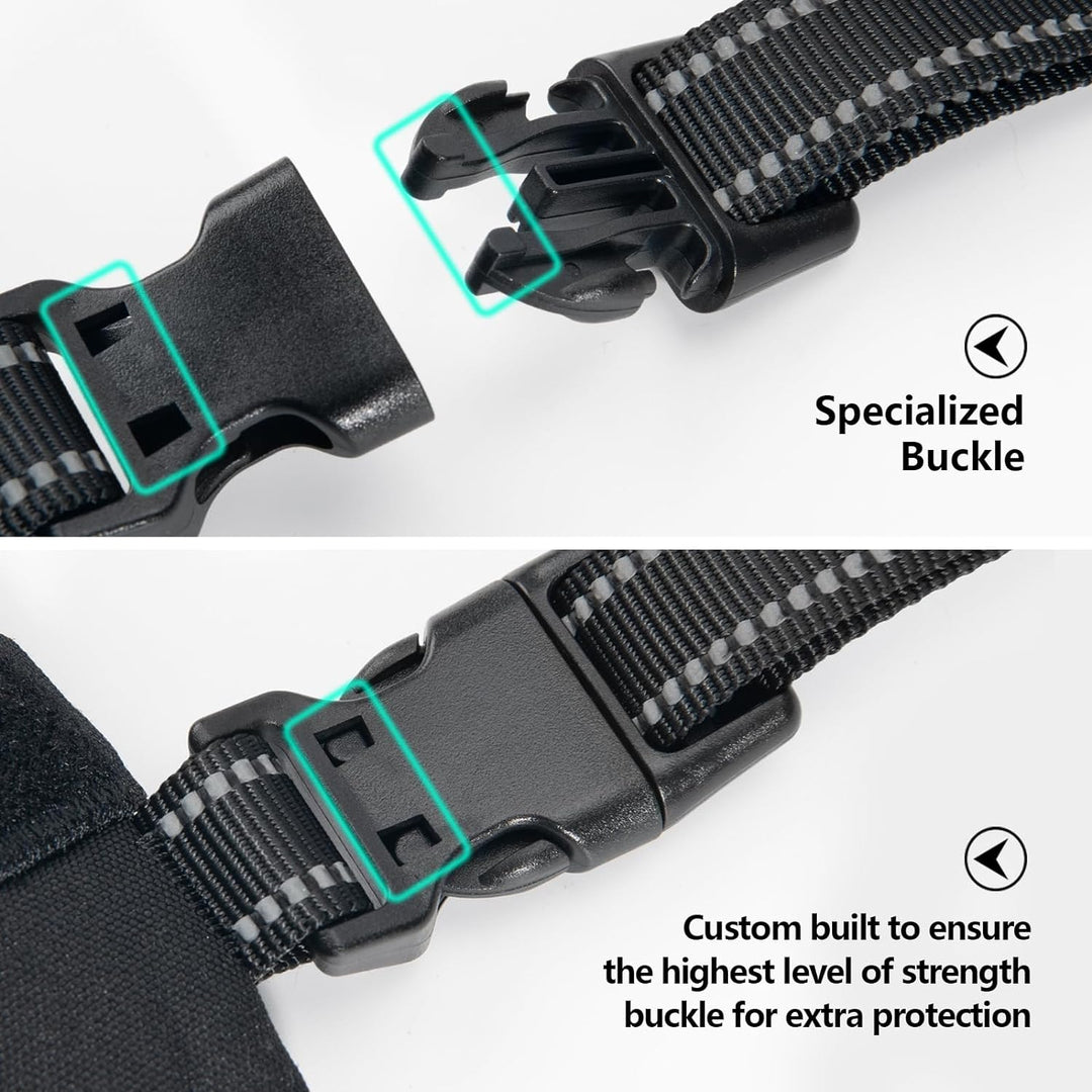 PHOEPET Verbessertes Hundegeschirr ohne Zug, reflektierende, verstellbare Weste, mit Trainingsgriff