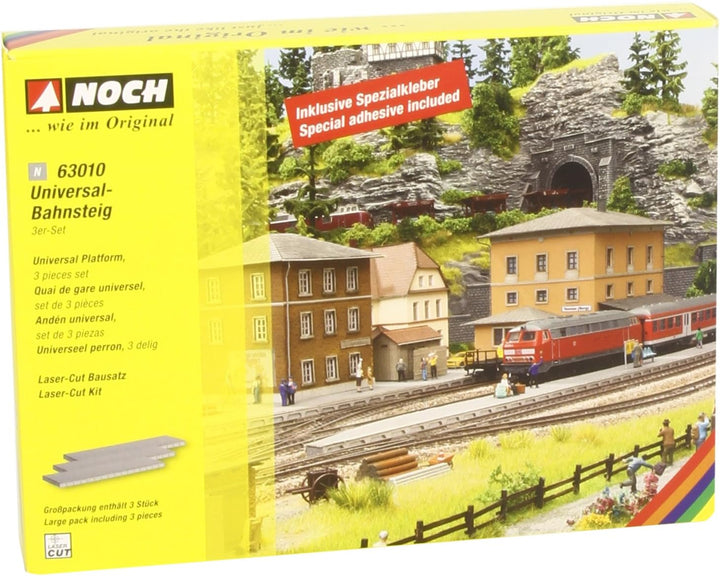 Noch 63010 - Bahnbauten: Laser-Cut Universal-Bahnsteig, 3-er-Set
