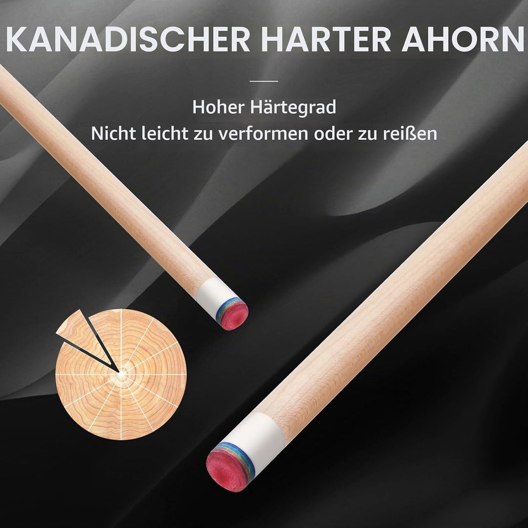 Kmise Professioneller Pool-Queue-Stick – 19 20 21 oz Queue-Sticks aus kanadischem Ahorn, Schaft mit