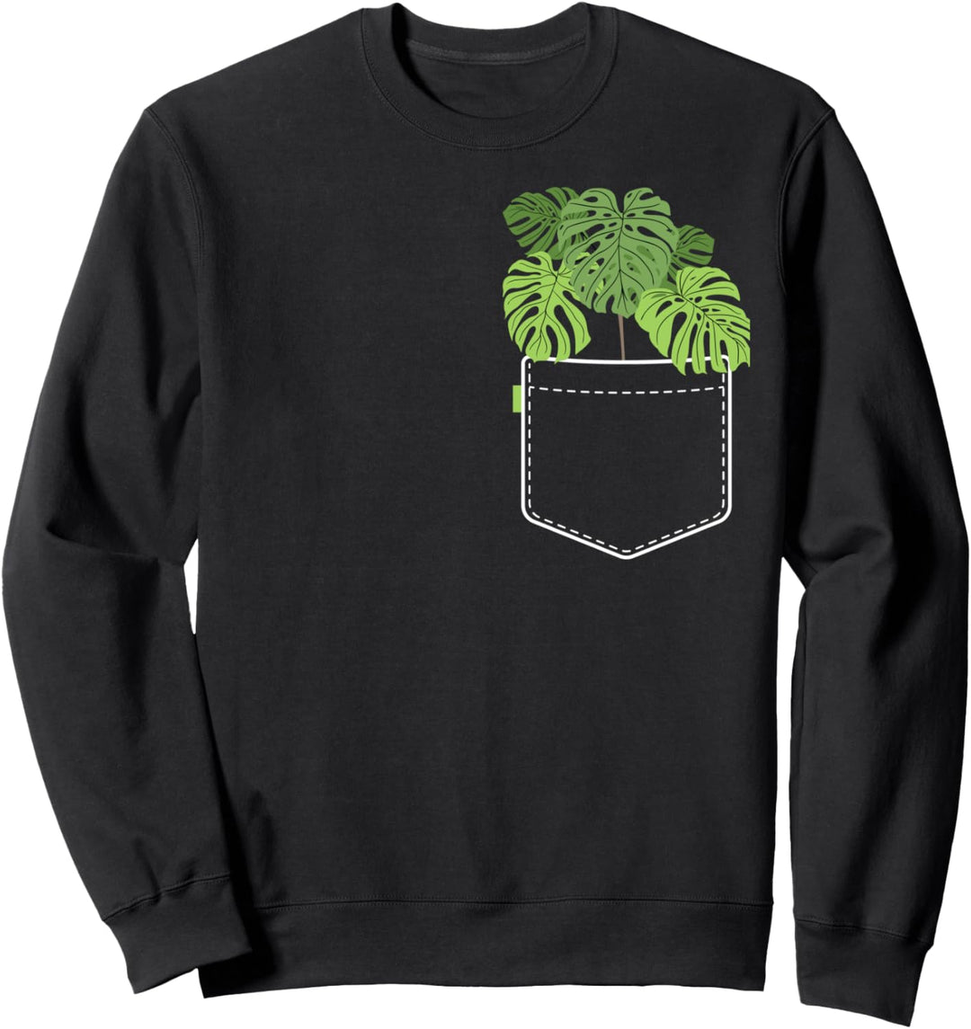 Funny Plant Gifts For Women Monstera Pocket Plant Mama Sweatshirt