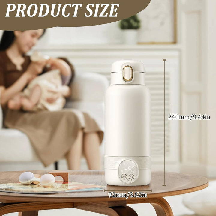 Cordless Portable Bottle Warmer,500ml Tragbarer Flaschenwärmer Baby,37 Bis 55 Grad Einstellbar mit L