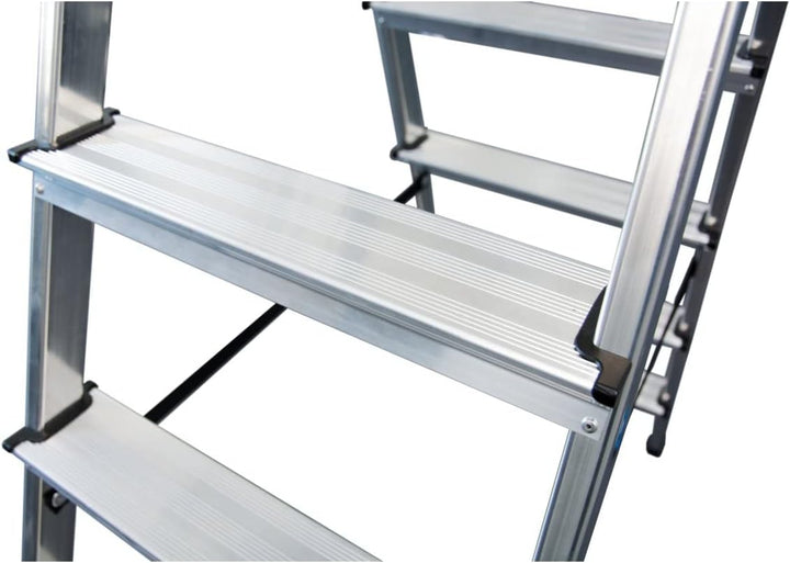 STUFEN-DOPPELLEITER 2X3 STUFEN ALU