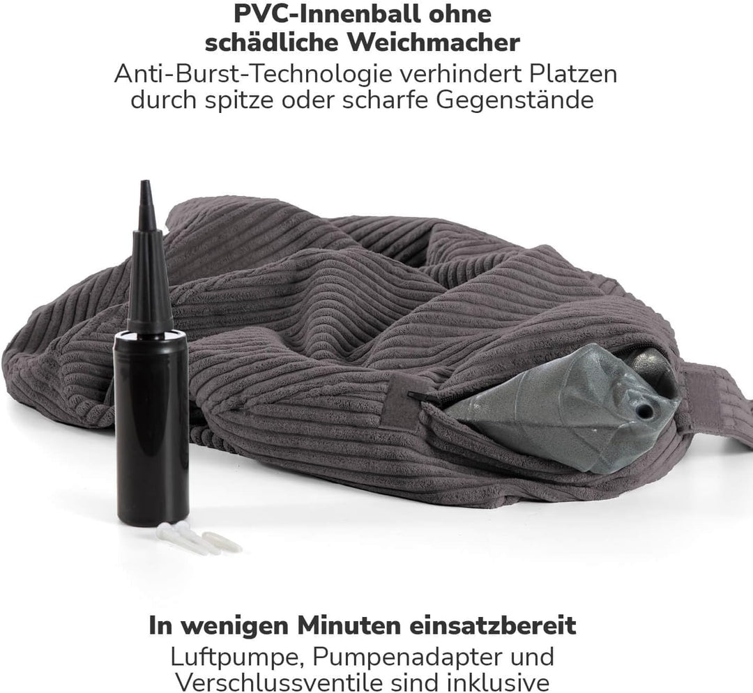 mokebo Stoff Sitzball Büro ergonomisch 'Der Sportliche', Sitzball mit Pumpe oder Pezziball mit Stoff