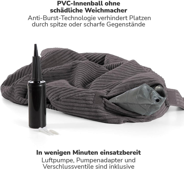 mokebo Stoff Sitzball Büro ergonomisch 'Der Sportliche', Sitzball mit Pumpe oder Pezziball mit Stoff