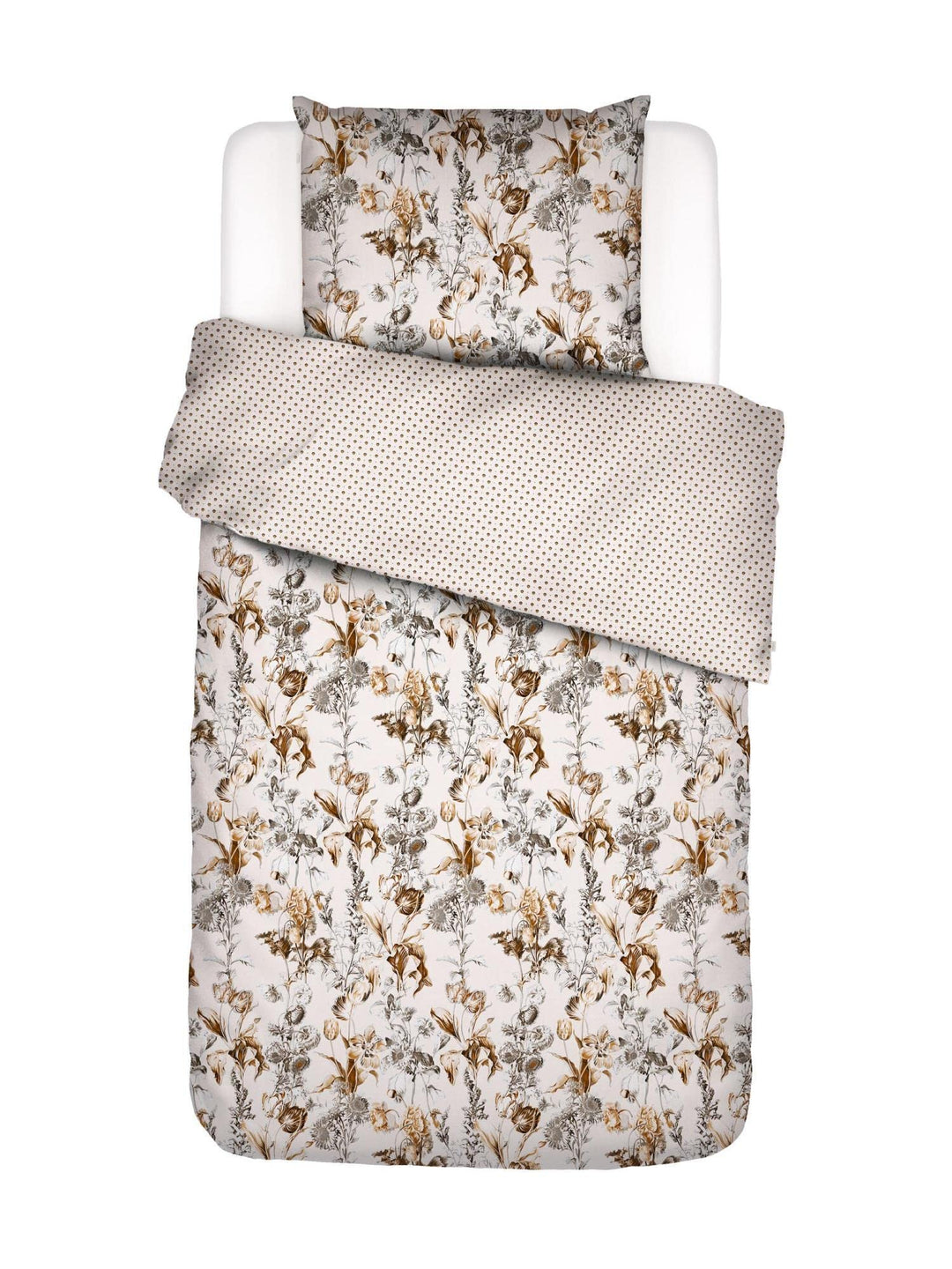 ESSENZA Bettwäsche Jackie Blumen Baumwolle Perkal Vanilla, 155x220 + 1 x 80x80 cm