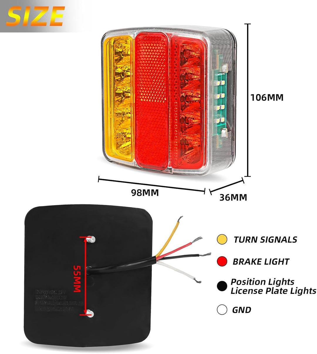 AOHEWEI LED Anhänger Rückleuchten 12V Beleuchtung Bremslichten Lkw Heckleuchte Blinklicht Hinten Was
