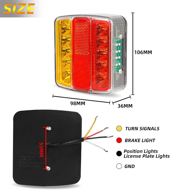 AOHEWEI LED Anhänger Rückleuchten 12V Beleuchtung Bremslichten Lkw Heckleuchte Blinklicht Hinten Was