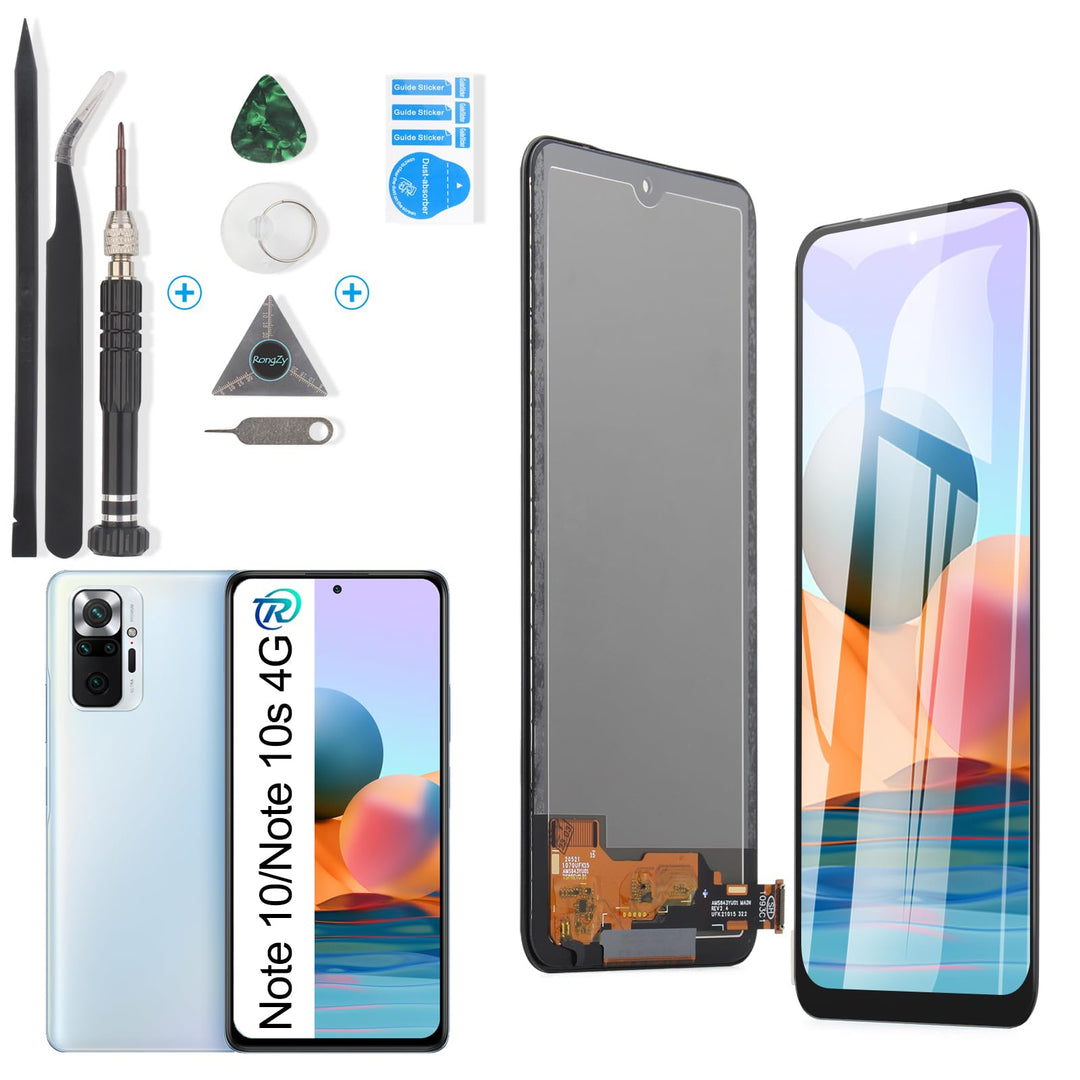 RongZy Display für Xiaomi Redmi Note 10/Note 10s 4G M2101K7AI TFT LCD Bildschirmersatz Digitizer Tou