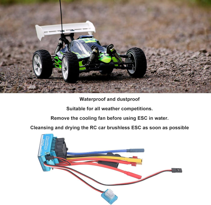 Pyhodi RC Car Brushless ESC, 80A 2-3S Easy Reset Elektronischer Geschwindigkeitsregler für 1/10 RC C