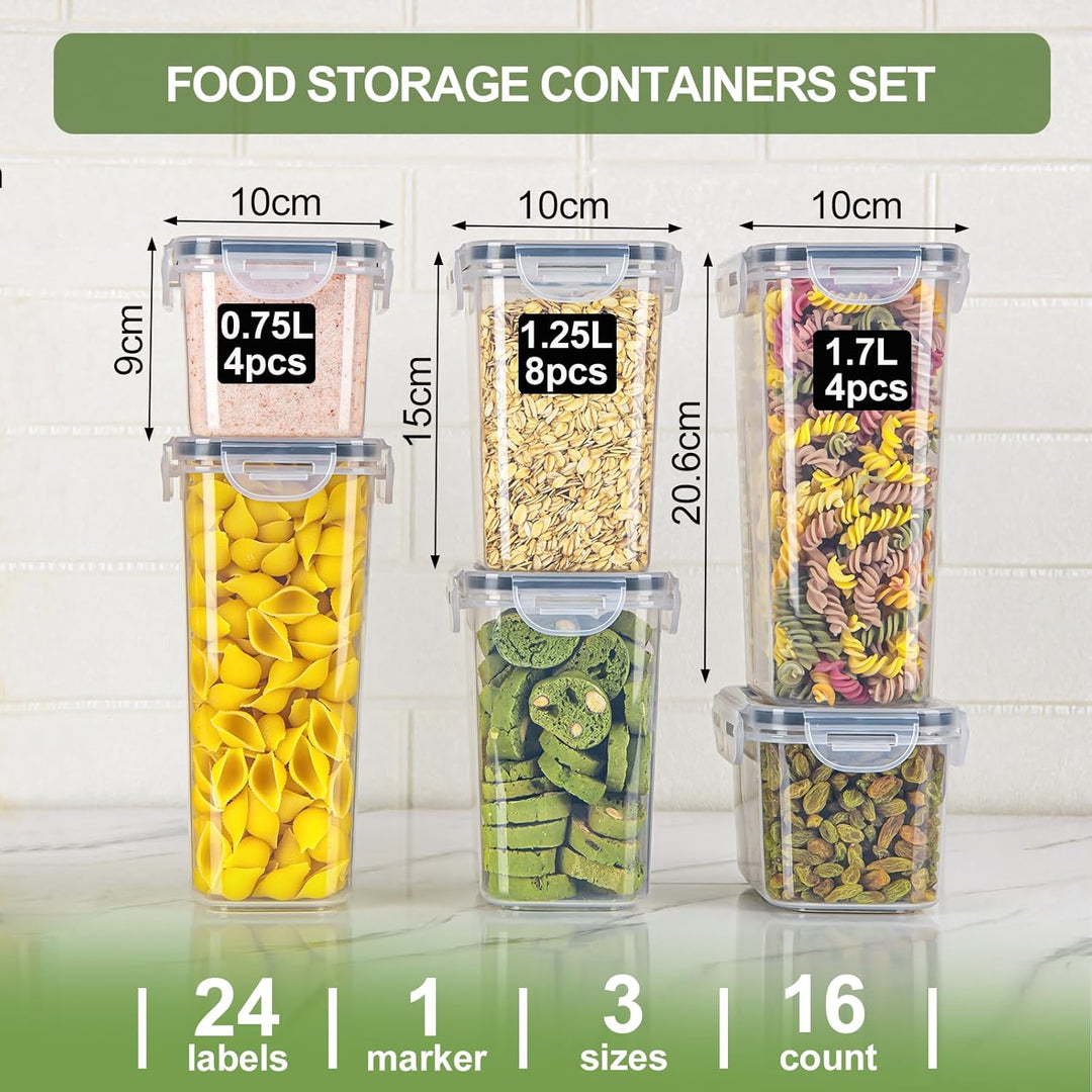Vorratsdosen mit Deckel Luftdicht Set of 8 | Aufbewahrungsbox Küchen Organizer Kunststoff BPA-frei |