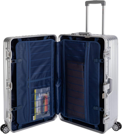 Travelhouse London Koffer Sport Silber - XL Alu Rahmen Polykarbonat Hartschale · Trolley Reisekoffer