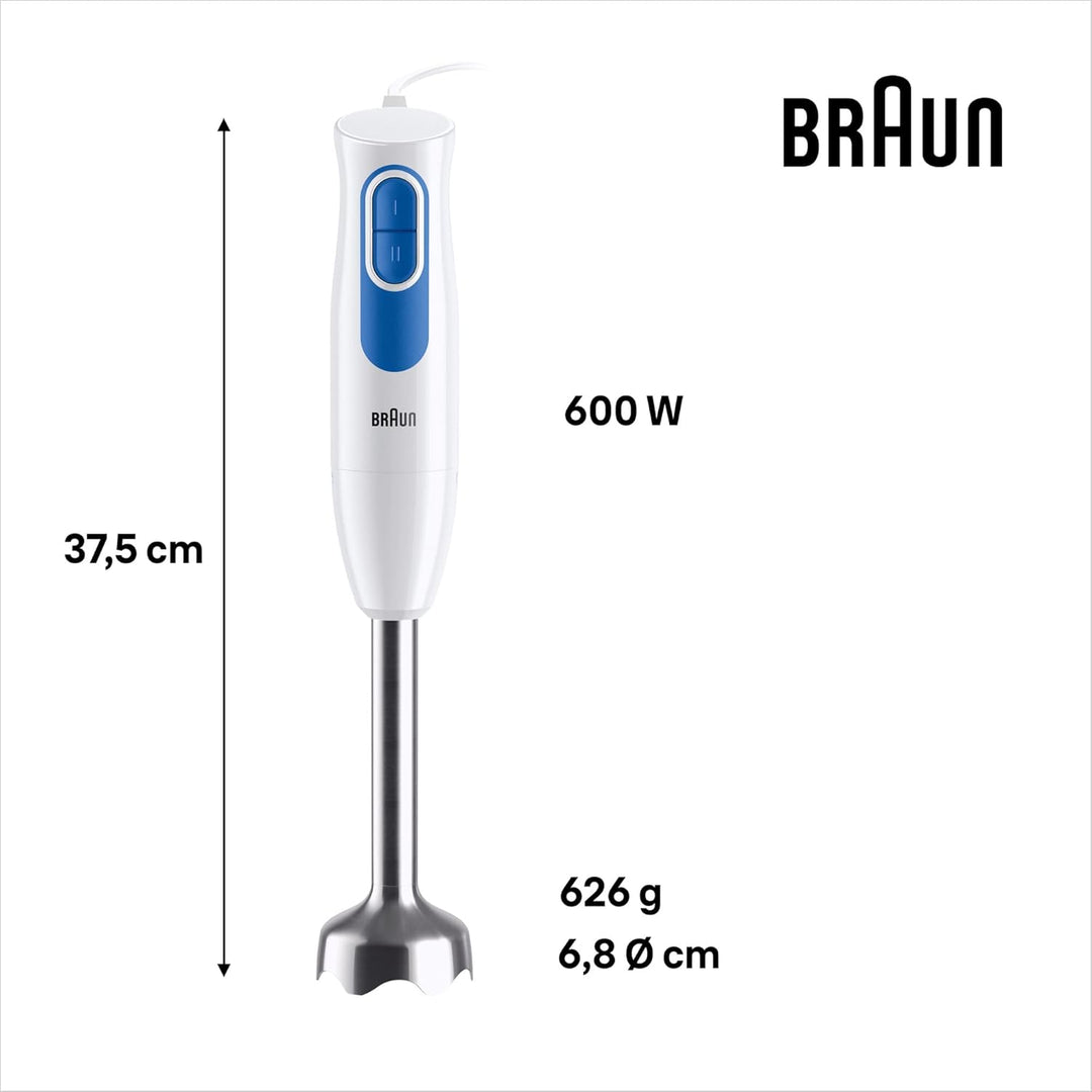 Braun MultiQuick 2 MQ20236MWH Stabmixer mit EasyTwist-System, Mixer für Saucen und Smoothie, 2 Gesch
