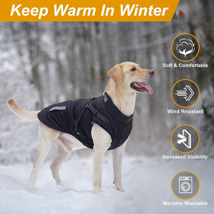 Hundemantel, Winter Hundejacke Wasserdicht Winddichte mit bauchschutz, Outdoor Hunde Wintermantel Hu