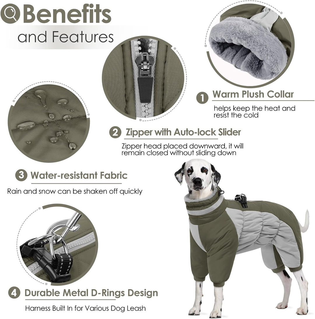 AOFITEE Winteroverall für Hunde - Wasserdichter Hundemantel für Kleine Hunde mit Beinen, Winter Warm