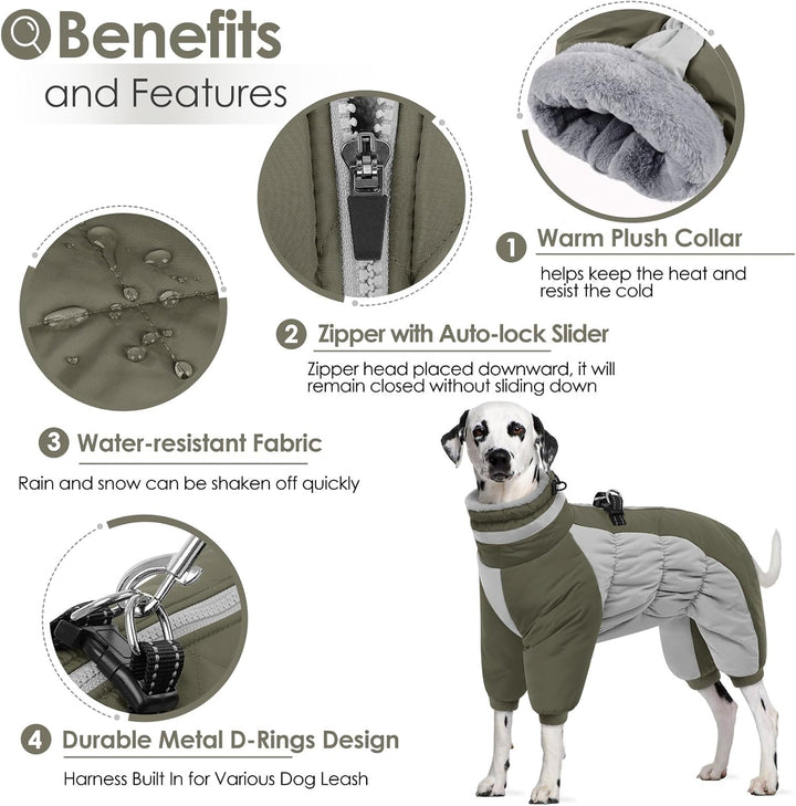 AOFITEE Winteroverall für Hunde - Wasserdichter Hundemantel für Kleine Hunde mit Beinen, Winter Warm