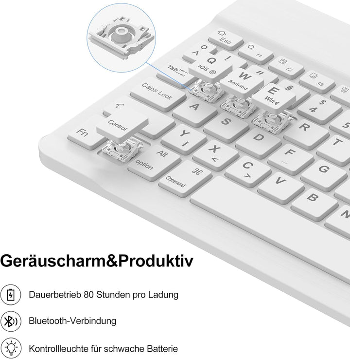 IVEOPPE Tastatur iPad Air 6. Generation, iPad Air 11" Hülle mit Tastatur 2024, 7-Farbige Beleuchtung