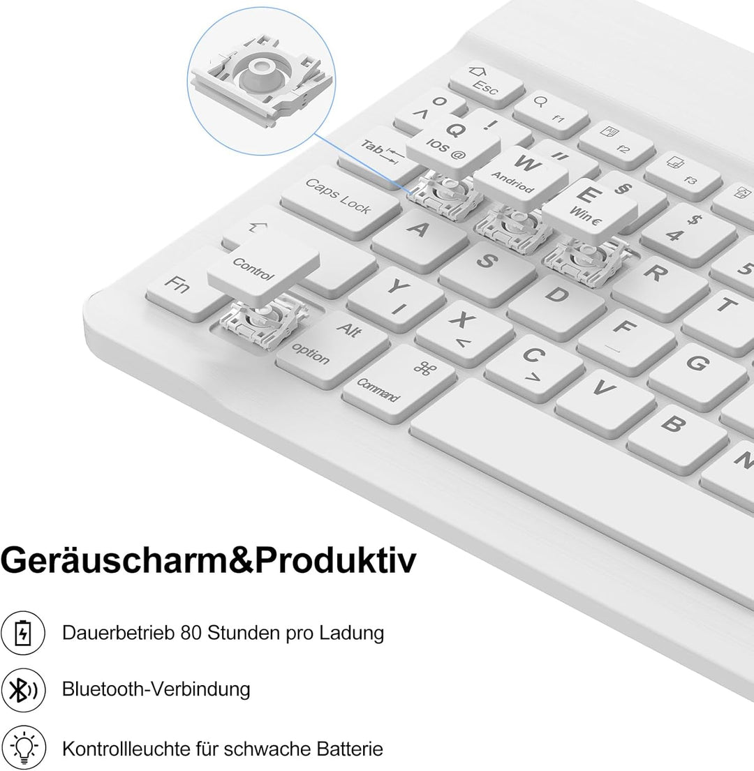 Tastatur für iPad Air 11” M4 2026/M3 2025/M2 2024, 7-Farbige Beleuchtung, Schutzhülle mit Stifthalte