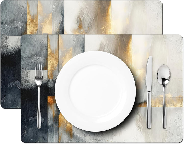 KitchenYeah© Platzsets Abwaschbar 6-Teilig 45x30 cm Tischsets Platzdeckchen rutschfeste Platzset Unt