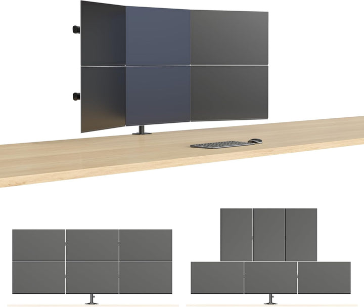 HFTEK - Bildschirmhalterung Für 6 Monitore Von 15 Bis 27 Zoll VESA 75/100 Arm Halterung Mount Monito