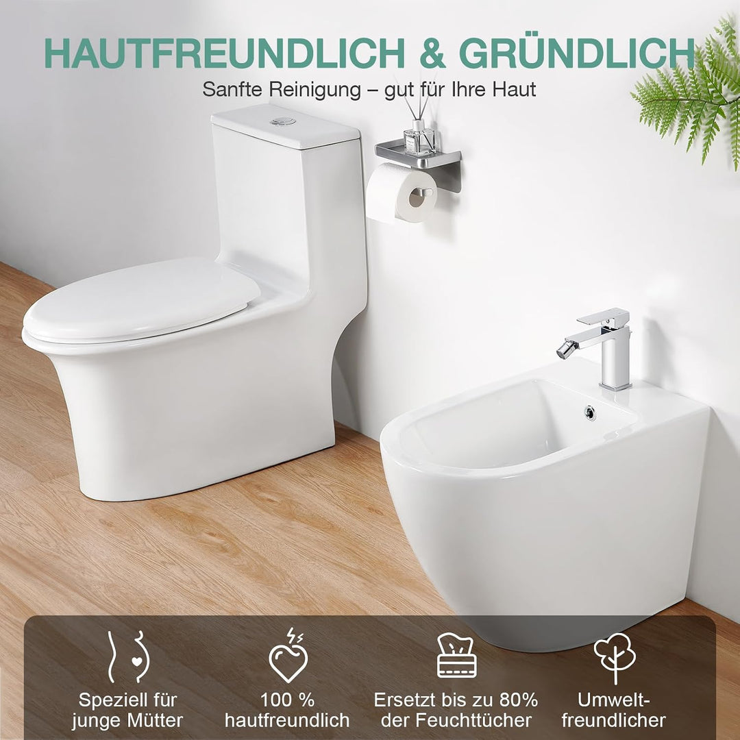 Faustina Einhelmischer Bidet-Armatur Toilette mit Zugstange und Ablaufgarnitur, Bidetmischer Einhebe