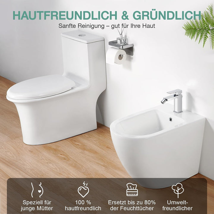 Faustina Einhelmischer Bidet-Armatur Toilette mit Zugstange und Ablaufgarnitur, Bidetmischer Einhebe
