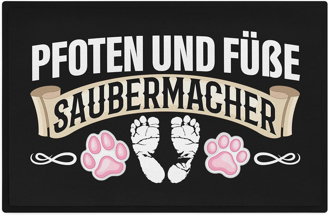 Trendation - Lustige Fussmatte Pfoten und Füsse Saubermacher Geschenk Hunde Besitzer Schmutzfangmatt