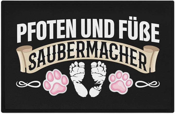 Trendation - Lustige Fussmatte Pfoten und Füsse Saubermacher Geschenk Hunde Besitzer Schmutzfangmatt