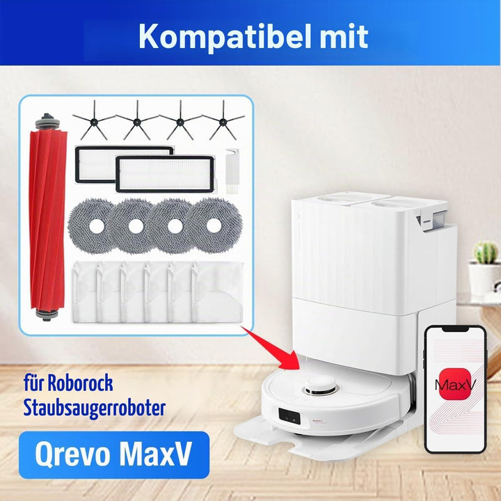 HomeTimes Ersatzteile für Roborock Qrevo Pro für Q revo Maxv Saugroboter Zubehör mit 1 Gummibürsten