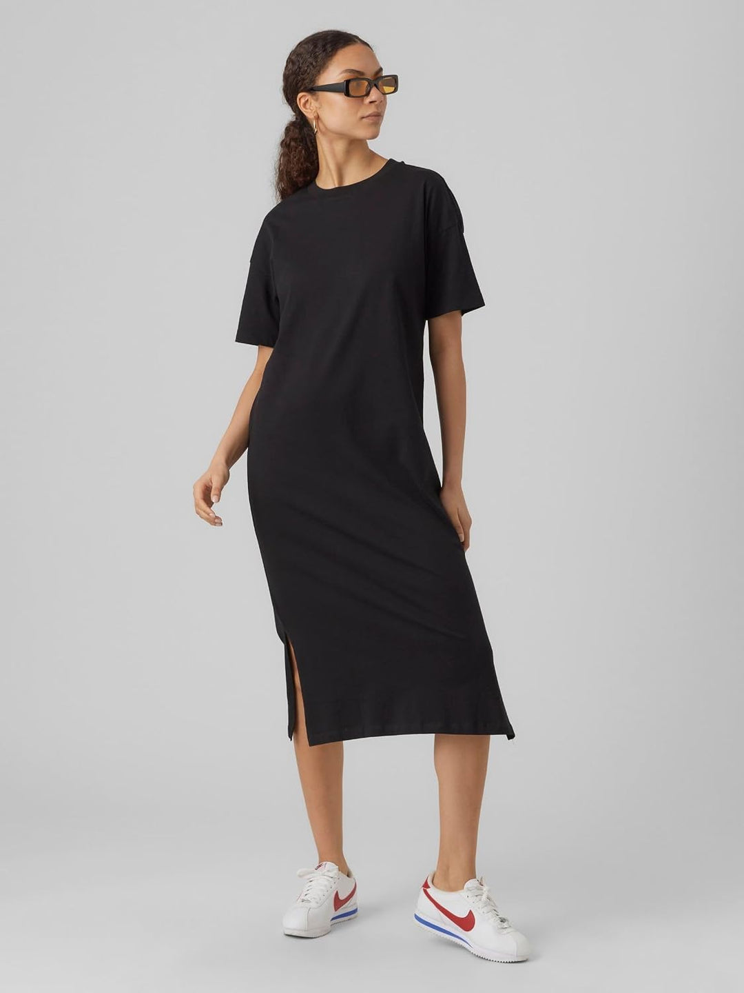 VERO MODA Damen Vmmolly Ss Oversize Calf Dress Noos Kleid XL Snow White, XL Snow White