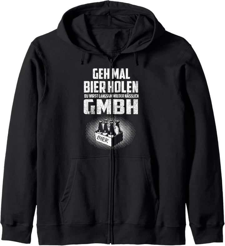 Vatertag Geh mal Bier holen GMBH Männertag Schnaps Saufen Kapuzenjacke