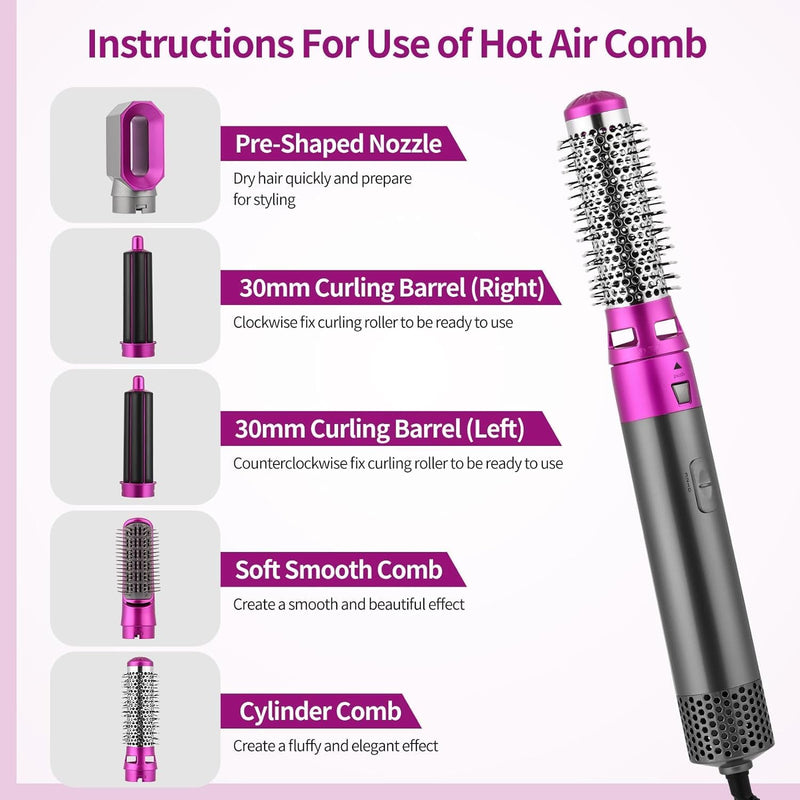 Air Styler, Weinsamkeit Haartrockner für Frauen, Automatischer Lockenstab, Glättungsbürste, Haarbürs