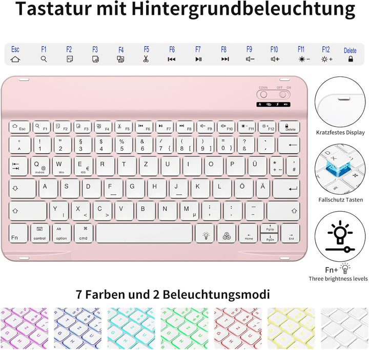 Tastatur mit Hülle für iPad 11. Generation 2025 11 Zoll A16/ iPad 10. Generation 2022 10,9 Zoll Hüll