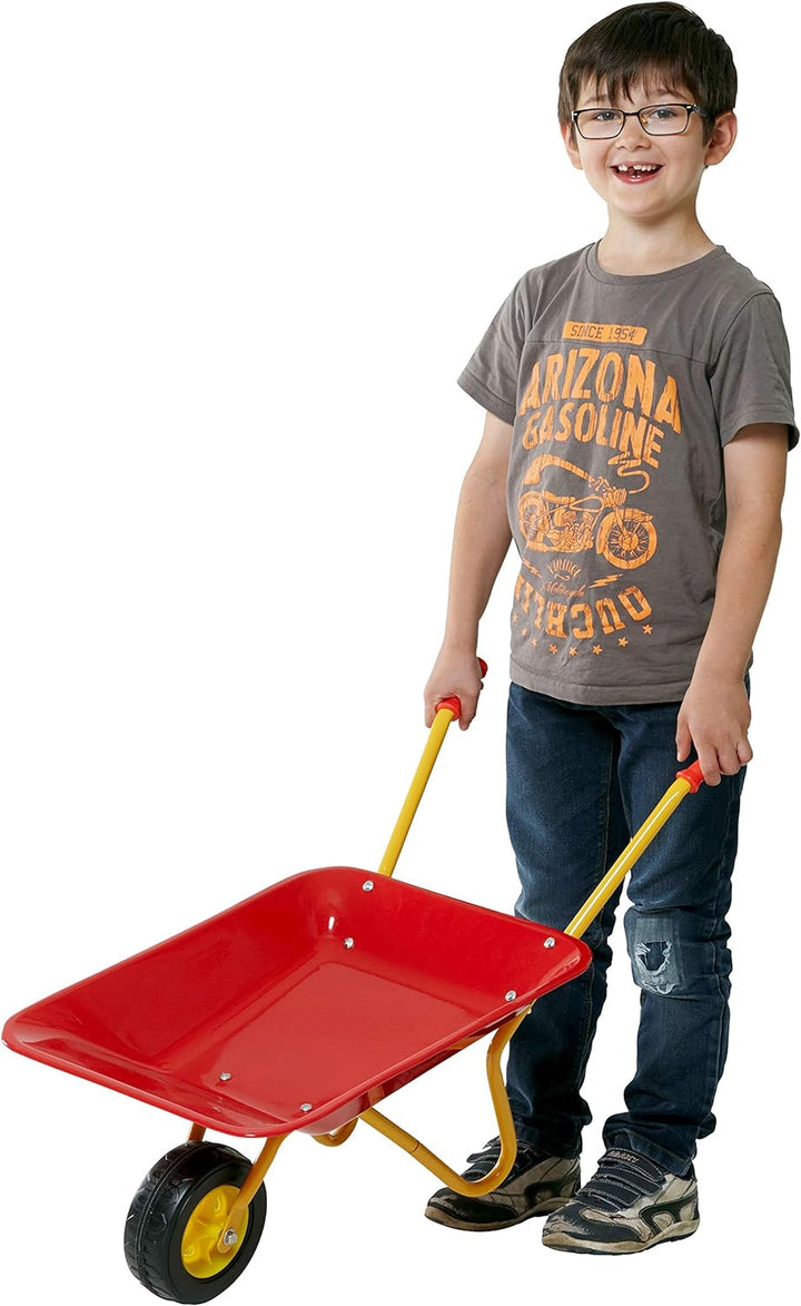Izzy Metall Kinderschubkarre, Kinder ab 2 Jahren, Schubkarre für den Garten Gummi Sicherheitsgriffe