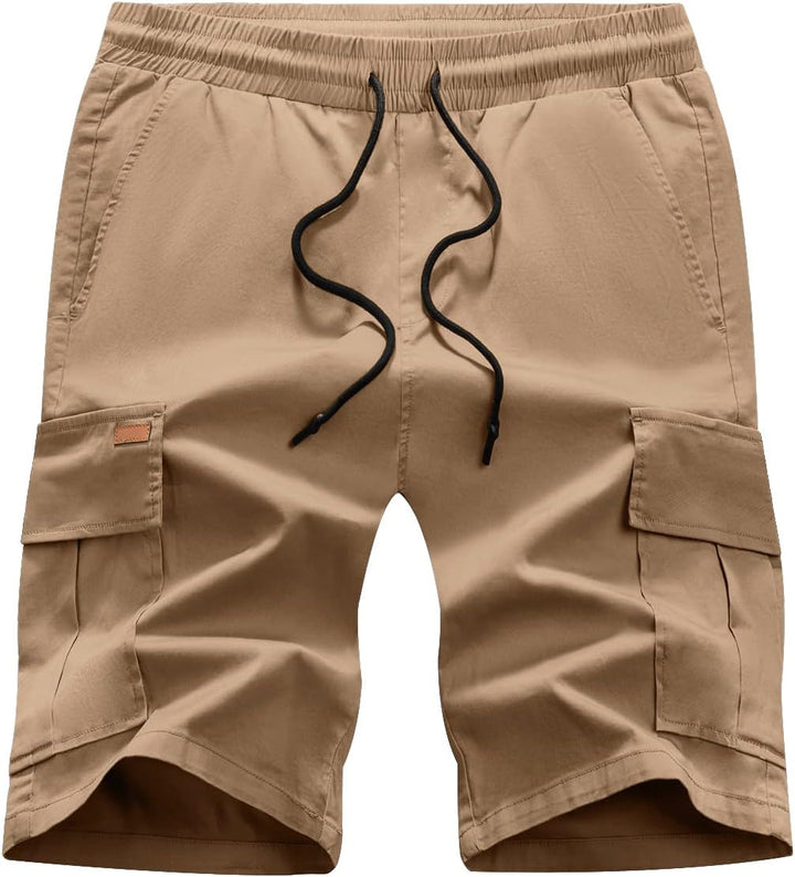 JMIERR Kurze Hosen Herren Baumwolle Cargo Shorts Herren Sommer Freizeithose mit Taschen XL Khaki, XL