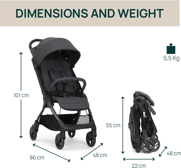 Chicco WE 2 Kinderwagen, leichter, faltbar, von 0 Monaten bis 22 kg, Reise-Kinderwagen, leichter Flu