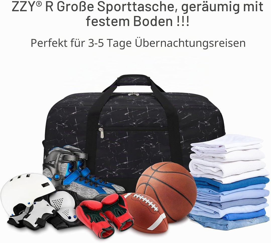 ZZY 55L Sporttasche Herren Gym Sport Tasche - 25 Zoll Reisetasche Duffle Bag mit Hartboden für Woche
