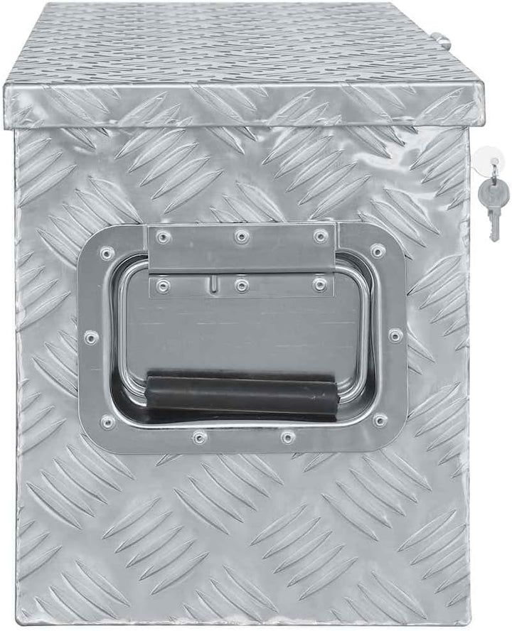 vidaXL Aluminiumkiste 80x30x35cm Alu Box Koffer Werkzeugbox Transportkiste 80 x 30 x 35 cm Silber, 8