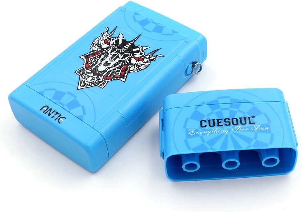 CUESOUL ANTIE Hard Dart Case für 6 Steel Tip Darts/Soft Tip Darts and Extra Dart Tips, Shafts and Fl