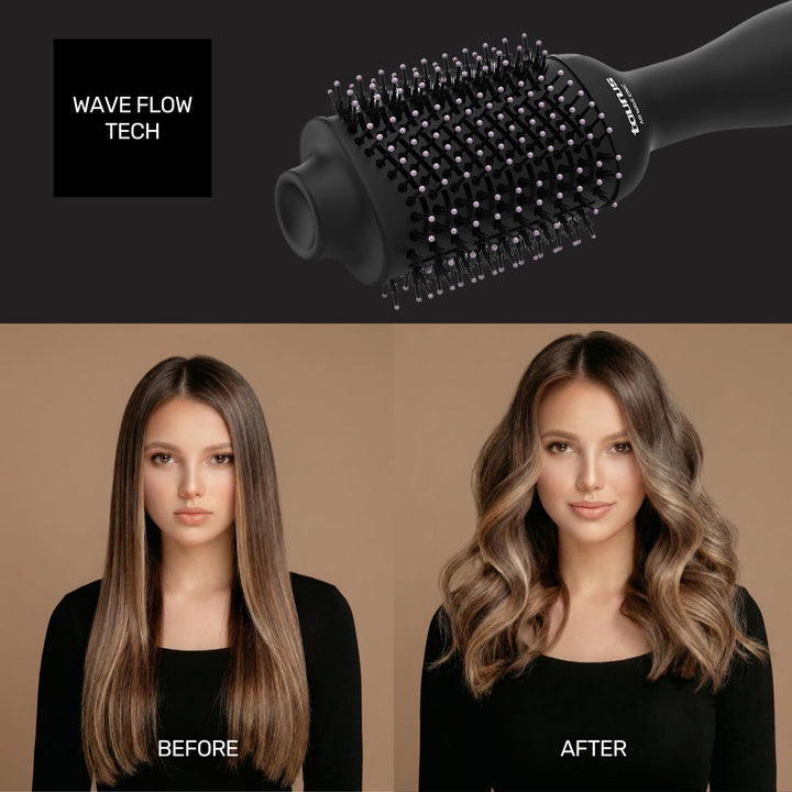 Taurus - Heissluftbürste + 1200W | Volumenstyler | Ionic Anti-Frizz | Keramikbeschichtung | 3 Stufen
